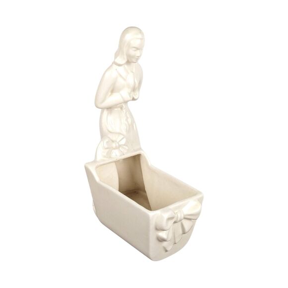 Vintage Royal Haeger Woman and Cradle Planter: Mid-Century Modern Ceramic Decor - Picture 2 of 7